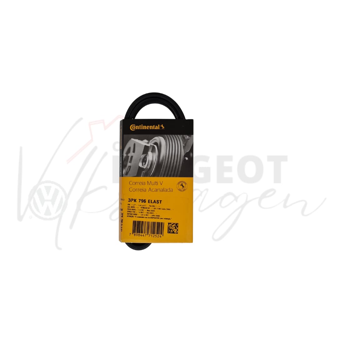 CORREA ACANALADA COMPRESOR AIRE ACONDICIONADO 3PK796 ELAST GOL 1.0 GOL 1.6 VOYAGE 1.6 SAVEIRO 1.6 FOX